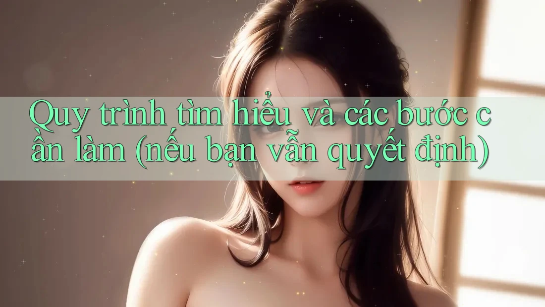 Quy trình tìm hiểu và các bước cần làm (nếu bạn vẫn quyết định)